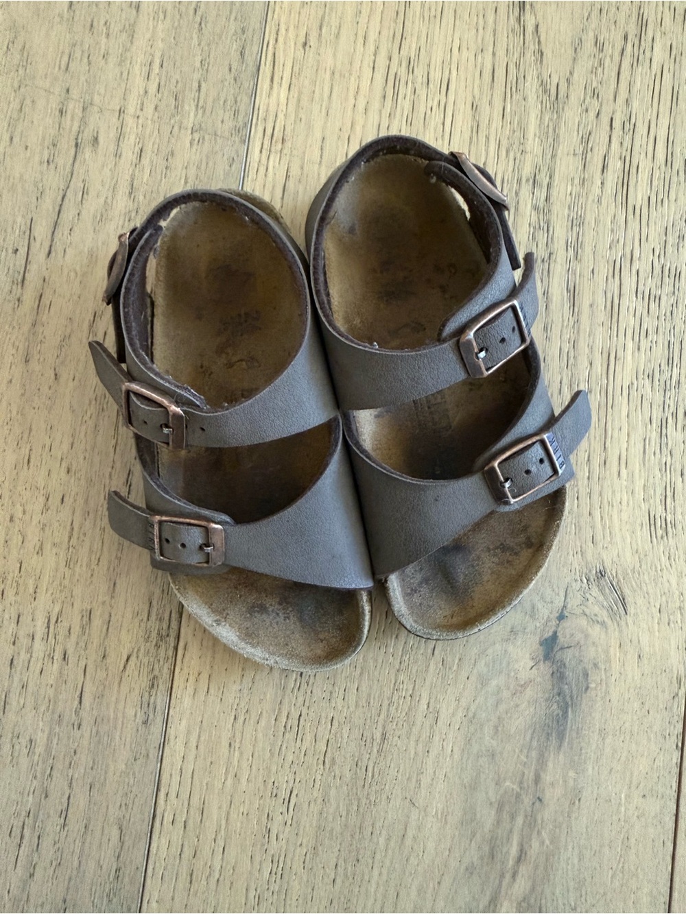 Kids Brown Double-Buckle Birkenstock Sandal
